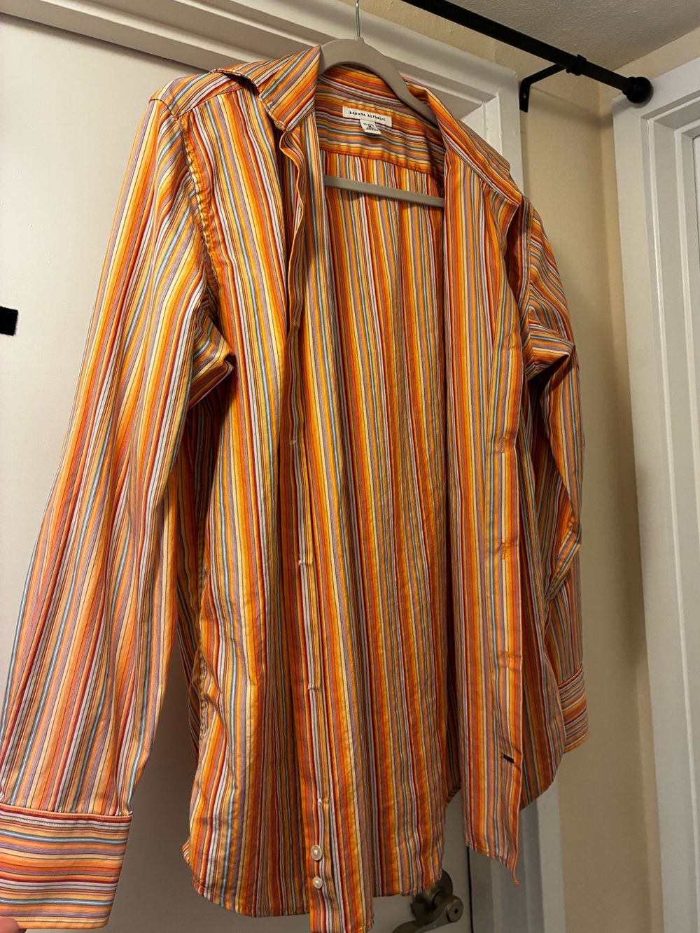 Banana Republic Rainbow Striped Button Down Overshirt